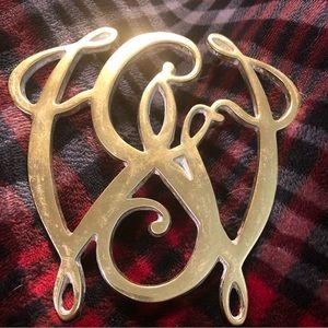 Vintage 1950 10-13 George Washington Cypher Brass Trivet VA Metalcrafters